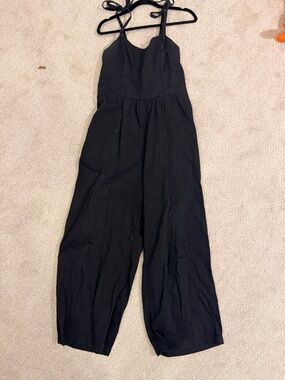 Old Navy Black Wide-Leg Tie-Shoulder Jumpsuit